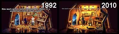 The Secret of Monkey Island 2, avant (1992) et aprs (2010)