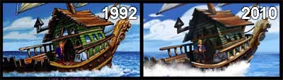 The Secret of Monkey Island 2, avant (1992) et aprs (2010)