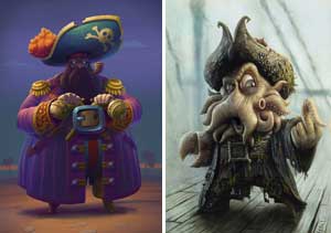 Arts graphiques de jeux vid�os et de soci�t� sur le th�me des pirates Artwork dans les jeux vid�os et jeux de soci�t�