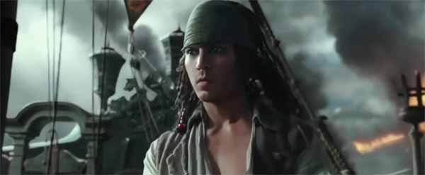 Jack Sparrow lorsqu'il tait jeune, sur le bateau du capitaine brand, le futur Salazar