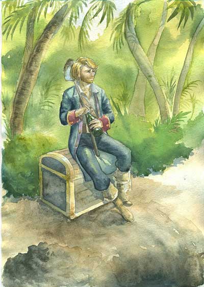 Aquarelle de Guybrush Threepwood par snrssnvr Monkey Island