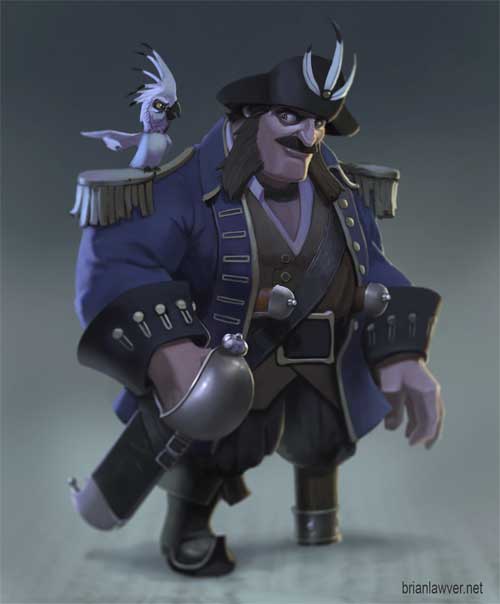 Captain 3 Feathers! - Brian Lawver Artwork de pirates dans le monde des jeux vidéos & jeux de société