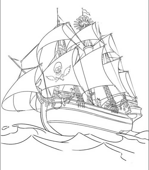 Bateau pirate  colorier - Coloriages de pirates  imprimer