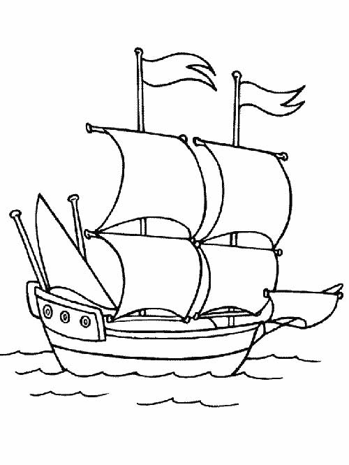 Bateau  colorier - Coloriages de pirates  imprimer