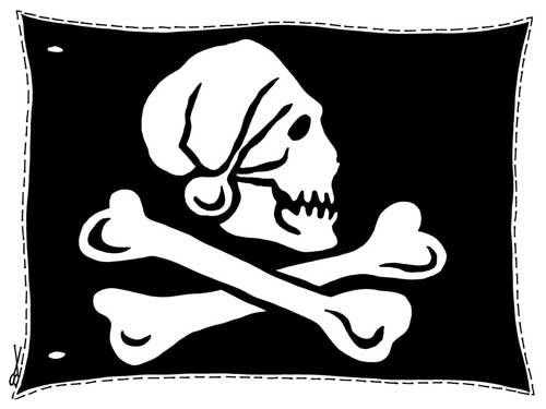 Drapeau pirate à colorier - Coloriages de pirates à imprimer