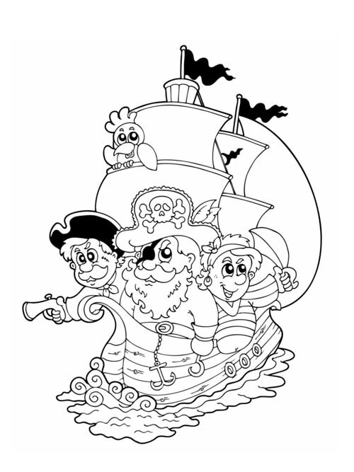 Equipage pirate  colorier - Coloriages de pirates  imprimer