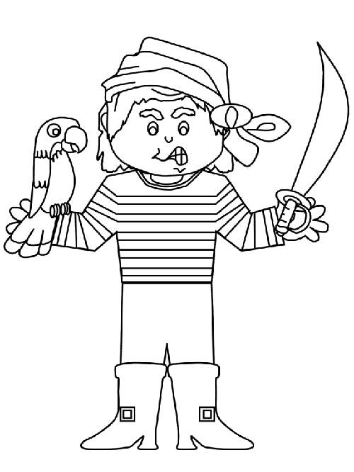 Un matelot  colorier - Coloriages de pirates  imprimer