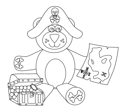 Nounours pirate  colorier - Coloriages de pirates  imprimer