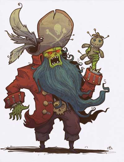 Ink and digital LeChuck par Cam Kendell Monkey Island