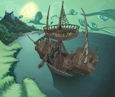 A background inspired by Bill Tiller's art Monkey Island