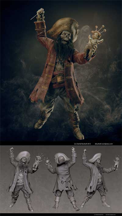 Rendu 3D de LeChuck en argile par Daniel Bystedt Monkey Island