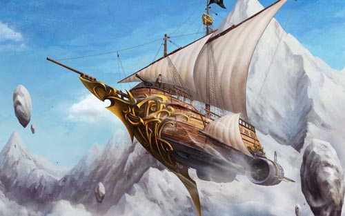 Flying ship - Steampunk pirates