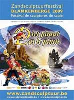 Affiche l'le aux pirates - Festival de sculpture sur sable  Blankenberge