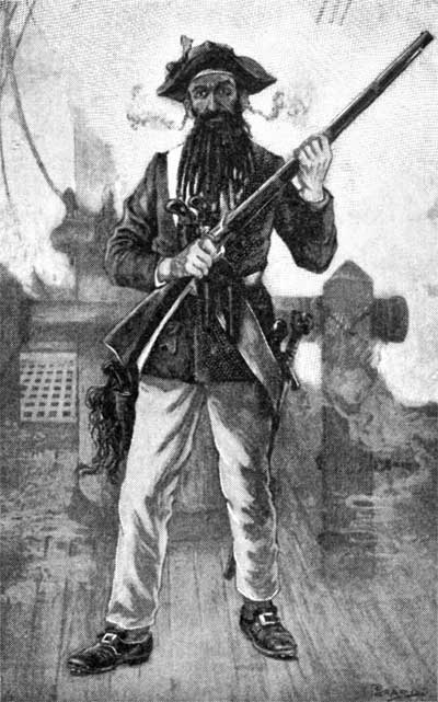 Barbe Noire portant un fusil - Edward Eggleston, 1895