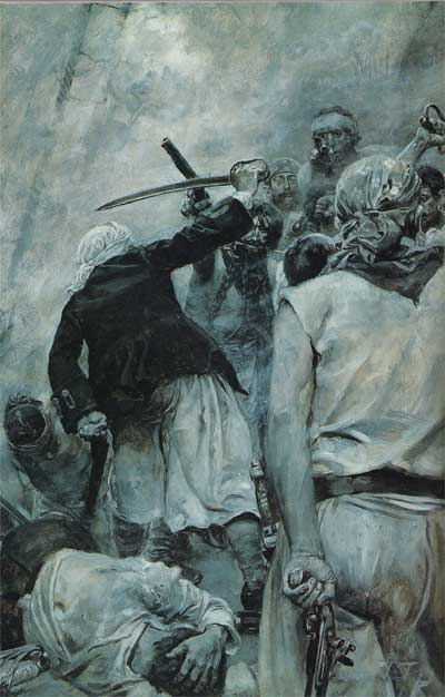 L'équipage de Barbe Noire abattu avec fureur - Howard Pyle (1894)