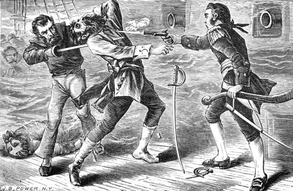 Le duel entre le pirate Edward Teach dit Barbe Noire et le lieutenant Robert Maynard