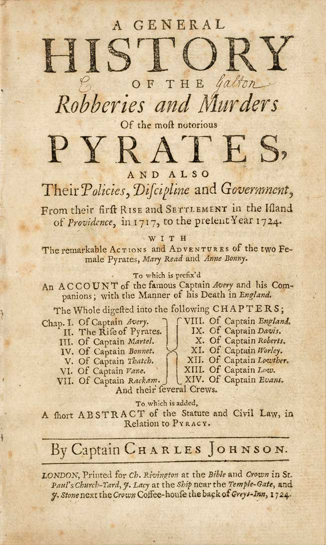 l’Histoire Général des Pyrates, du Captain Charles Johnson, le véritable auteur est-il Daniel Defoe ou Nathaniel Mist ?