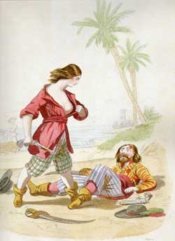 Anne Bonny dévoile son sexe, ce n'est pas un pirate mais UNE femme pirate !