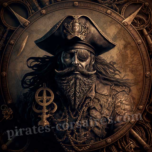 Steampunk Blackbeard the pirate, made with OpenAI , Dall-E