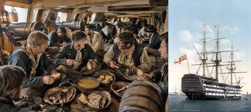 La nourriture � bord du HMS Victory