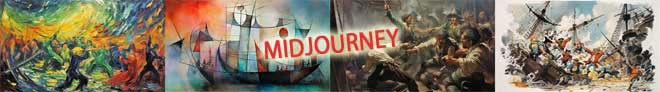 Combats entre pirates gnrs par l'IA Midjourney