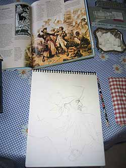 Ebauche de Barbe-Noire au crayon  papier