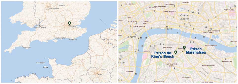 Les prisons de Marshalsea et King’s Bench à Londres