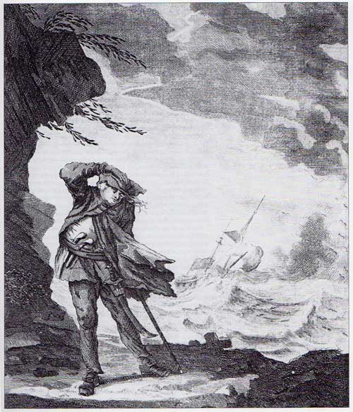 Edward Low lutte contre l'ouragan Gravures anciennes, aquarelles et peintures sur le thme des pirates et corsaires