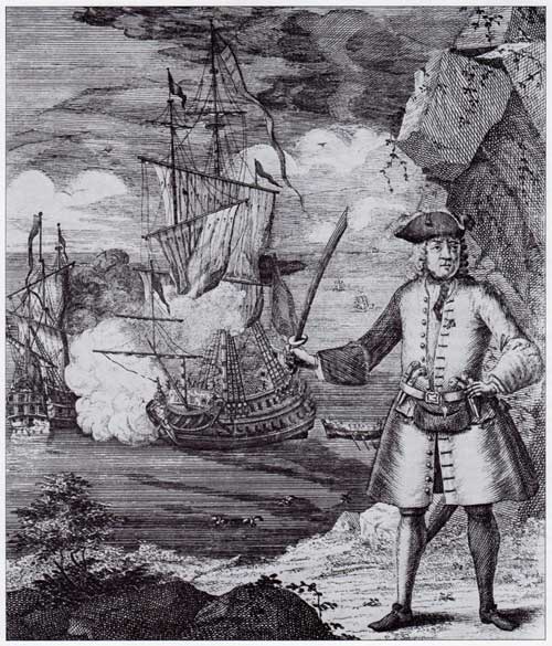 Henry Every - gravure de 1734 Gravures anciennes, aquarelles et peintures sur le thme des pirates et corsaires