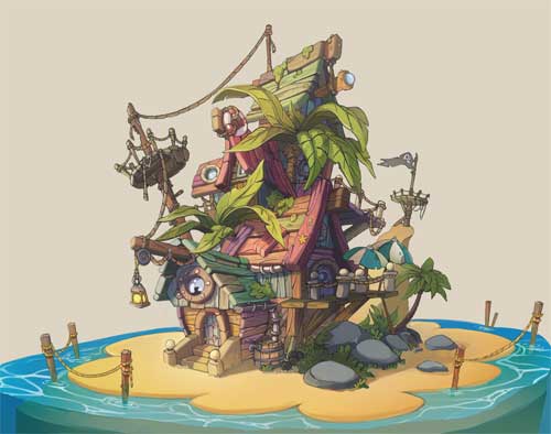 Pirate hut Les maisons & les de pirates