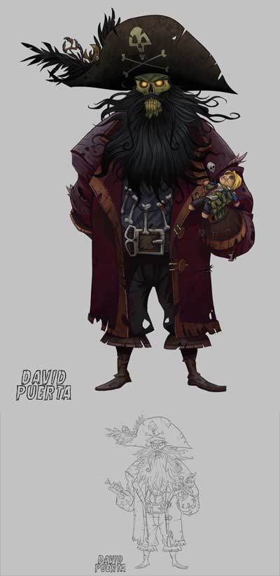 The mighty and scary LeChuck, the ghostly pirate! par David Puerta Altes Monkey Island